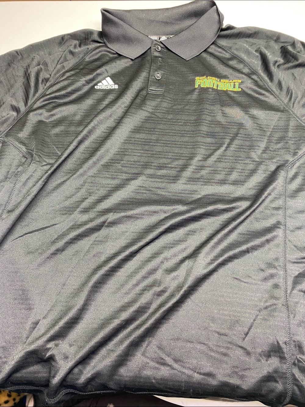 adidas Black Polo with Neon Yellow-Green Football Logo
